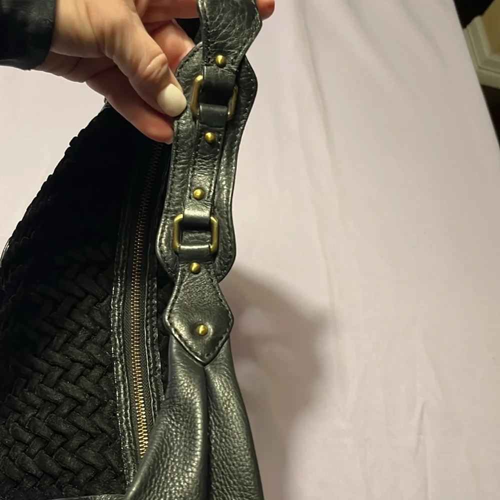 Cole Haan leather / velvet bag